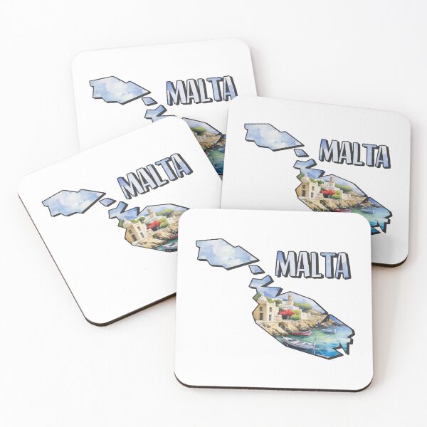 Item preview, Malta watercolor map designed and sold by Motivburg.