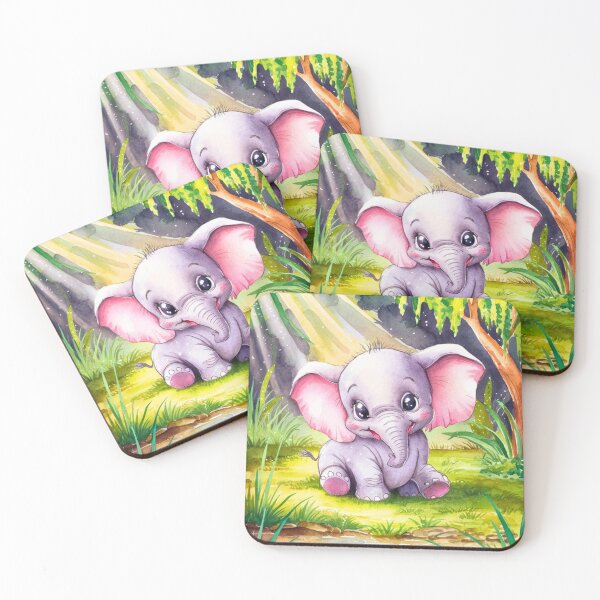 Item preview, Cute Elephant. Little elephant, colorful elephant, elephant drawing designed and sold by ElephantVibes.