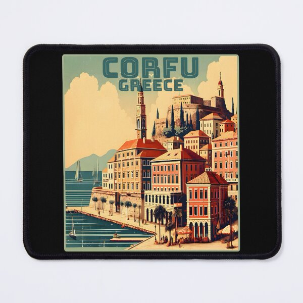 Item preview, Vintage retro Corfu Greece Landmarks Skyline. designed and sold by Unitepeople.