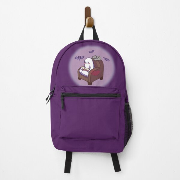 Item preview, Acogedor fantasmal, leyendo con gato (fondo morado) designed and sold by Faeluna-Art.