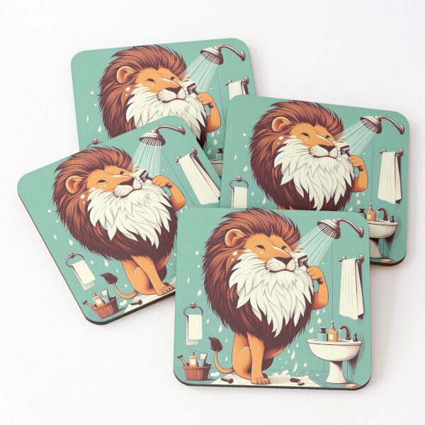 Item preview, Lion Shaving in Bathroom designed and sold by GainesTerryqu.