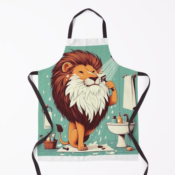 Item preview, Lion Shaving in Bathroom	 designed and sold by GainesTerryqu.