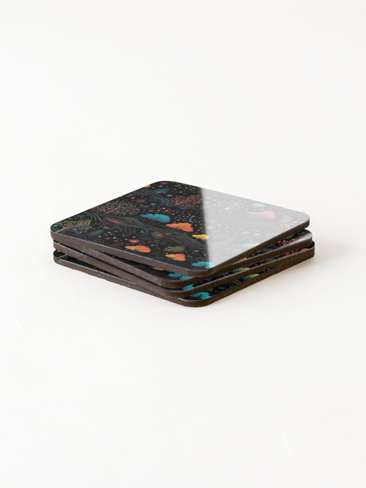 Thumbnail 4 of 5, Coasters (Set of 4), Enchanted forest designed and sold by BubbleTextBox.