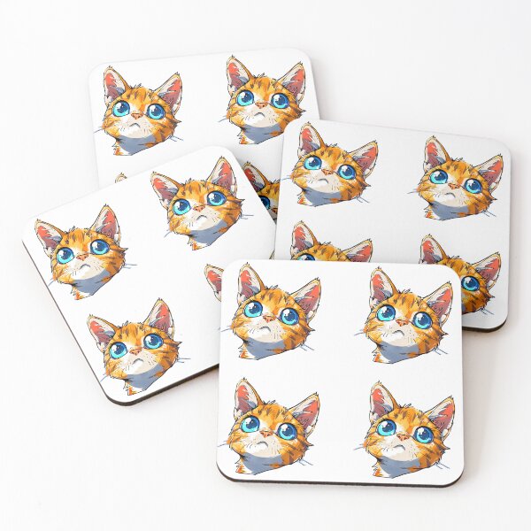 Item preview, Curious Cat Vibrant Yellow Sticker Pack Large designed and sold by ZEESDESIGN.