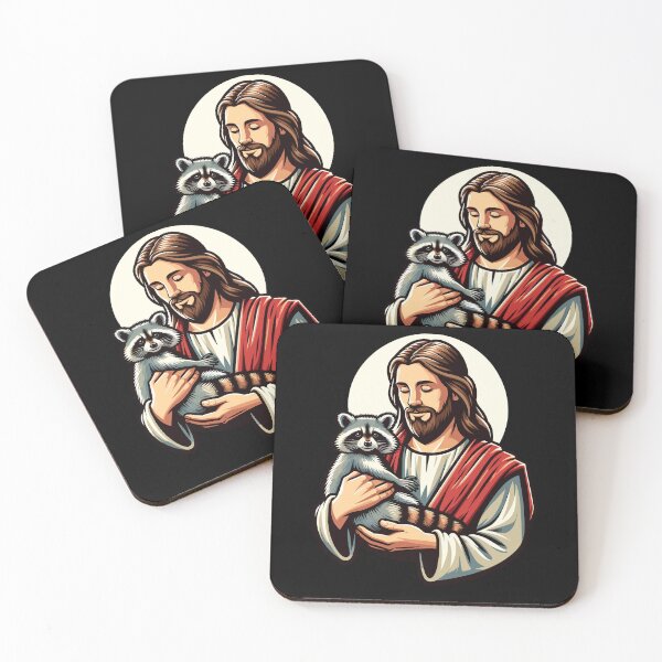 Item preview, Jesus Holding A Raccoon Trash Eater Christian designed and sold by Dressed For  Duty.