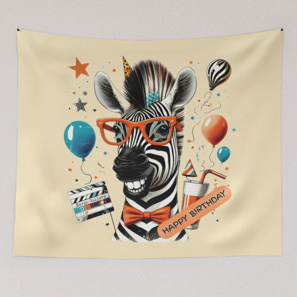 Item preview, ZEBRA HAPPY BIRTHDAY designed and sold by MargoGallery.