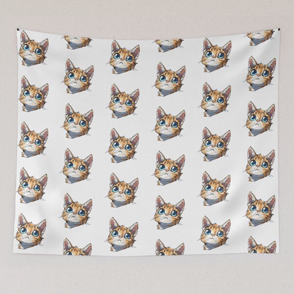 Item preview, Curious Cat Yellow Large designed and sold by ZEESDESIGN.