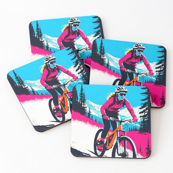 Item preview, Female MTB Rider High in the Frozen Mountains designed and sold by GrizzlyCollective.