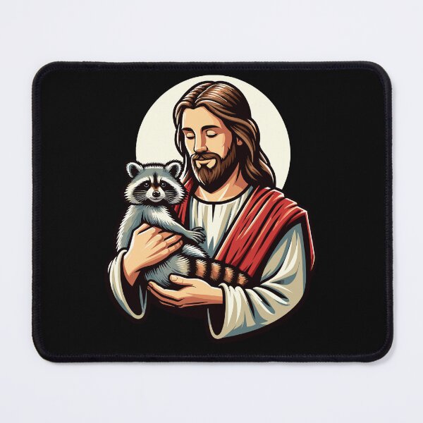 Item preview, Jesus Holding A Raccoon Trash Eater Christian designed and sold by Dressed For Duty.