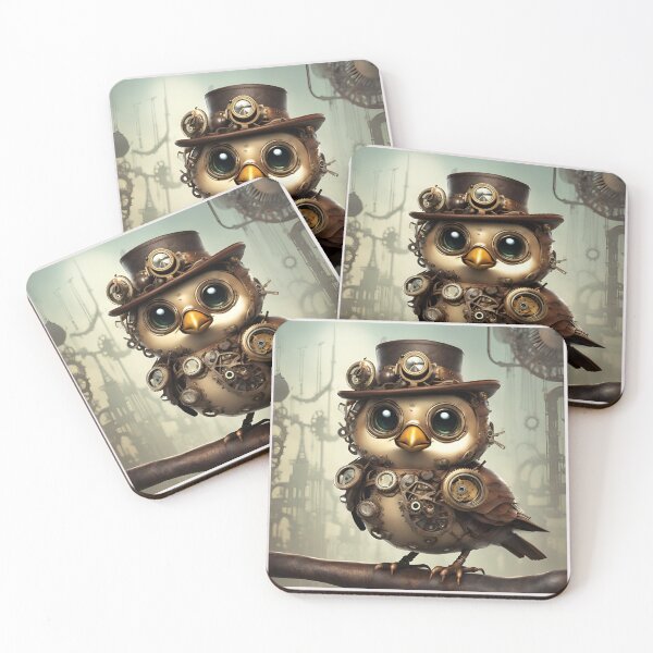 Item preview,  Steampunk Owl: A Wise Gear-Powered Guardian designed and sold by FitEnvy.