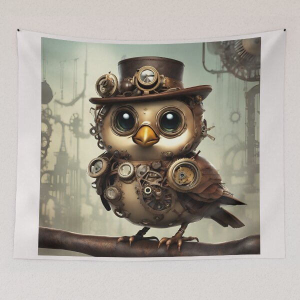 Item preview,  Steampunk Owl: A Wise Gear-Powered Guardian designed and sold by FitEnvy.