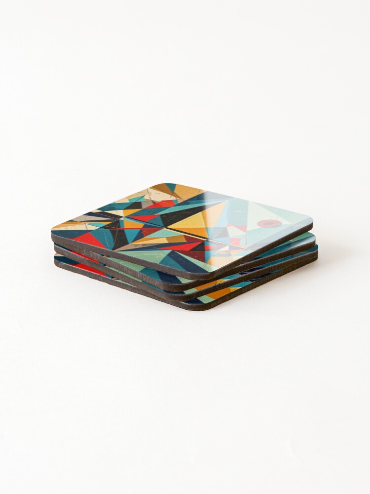 Thumbnail 4 of 5, Coasters (Set of 4), Color Abstracts no 9 designed and sold by RivenWaters.