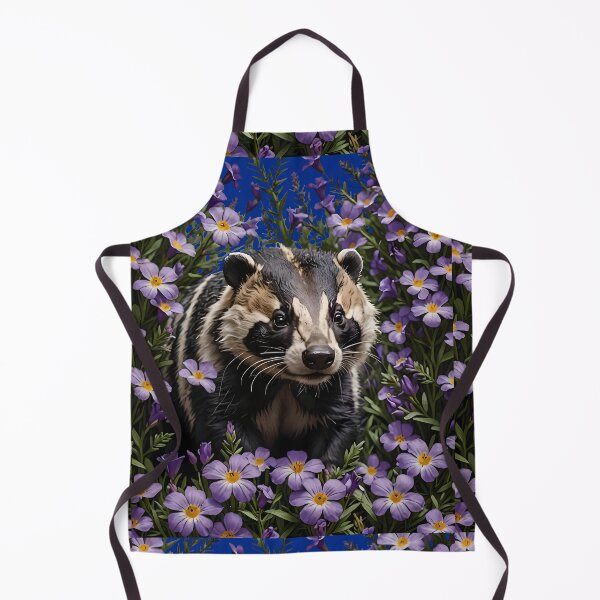 Item preview, A Badger Surrounded By Violet Viola sororia Flowers designed and sold by taiche.