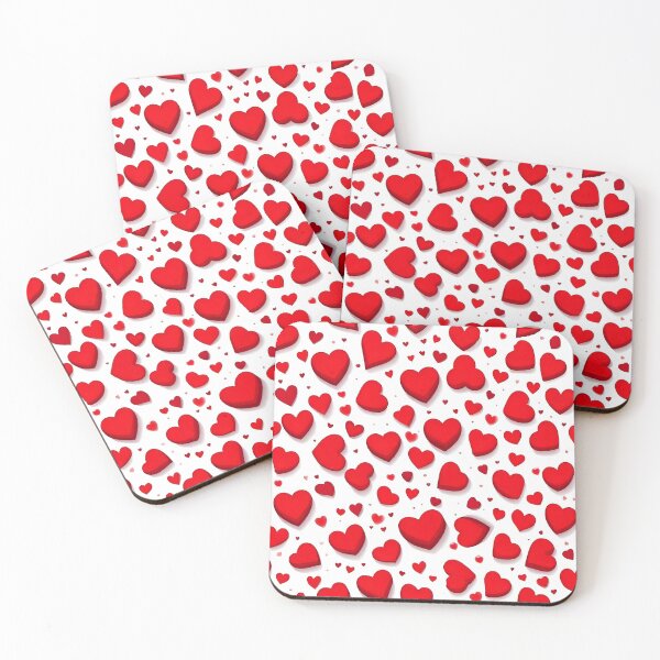 Item preview, Heartfelt Love: Red Voluminous Hearts Background on a white background designed and sold by orthodox-icon.
