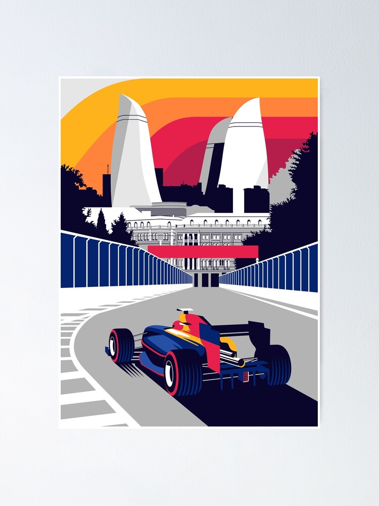 Thumbnail 1 of 3, Poster, Formula Racing Car Baku designed and sold by Mariel  Toigo.