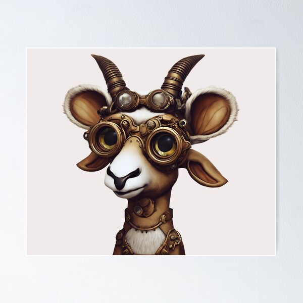 Item preview, Steampunk Addax: A Steely Spiral-Horned Wonder designed and sold by FitEnvy.