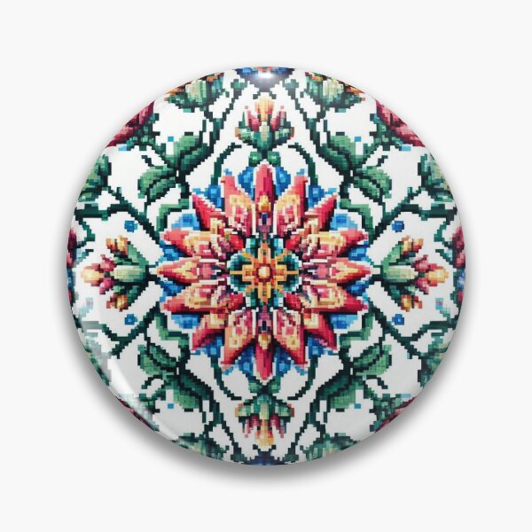 Item preview, Pixel art flower mosaic pattern  designed and sold by Landsesse.