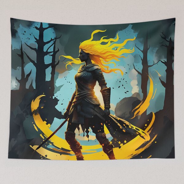 Item preview, Grunge Fiery Warrior Woman, Ai Generated Art  designed and sold by ACC .