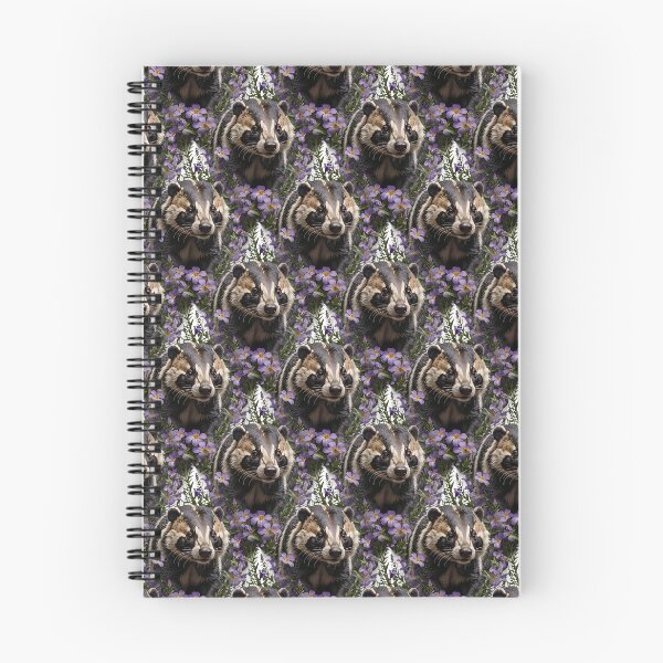 Item preview, A Badger Surrounded By Violet Viola sororia Flowers Pattern designed and sold by taiche.