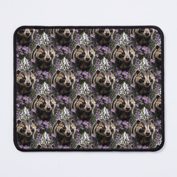Item preview, A Badger Surrounded By Violet Viola sororia Flowers Pattern designed and sold by taiche.