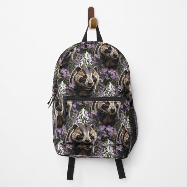 Item preview, A Badger Surrounded By Violet Viola sororia Flowers Pattern designed and sold by taiche.