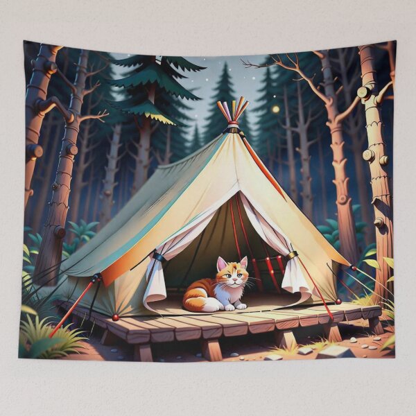 Item preview, Cat Goes Camping designed and sold by DellaSanderson.