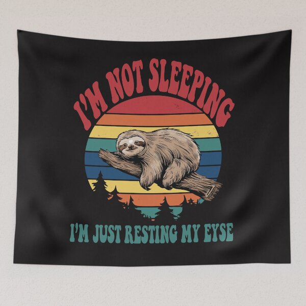 Item preview, Retro Funny I'm Not Sleeping I'm Just Resting Sloth Sleeping DAD designed and sold by BOUCHERIT amine.