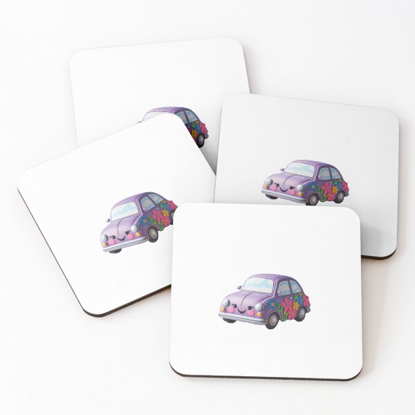 Item preview, Cute Purple Smiling Car Character Design designed and sold by nada-art.
