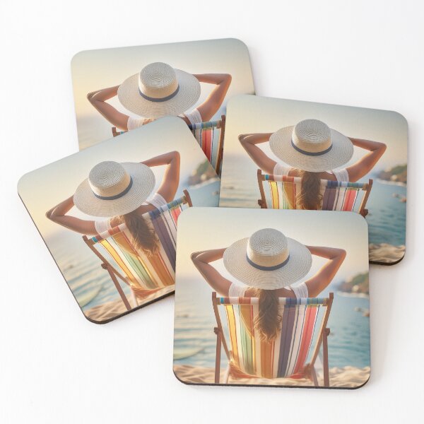Item preview, A serene scene of a woman enjoying a tranquil beach sunset designed and sold by homydesign.
