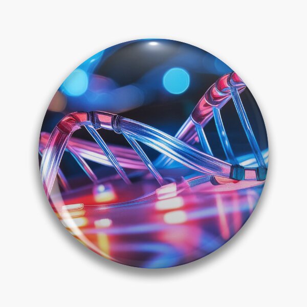 Item preview, A vivid depiction of DNA strands illuminated with multicolored lights against a dark backdrop designed and sold by homydesign.