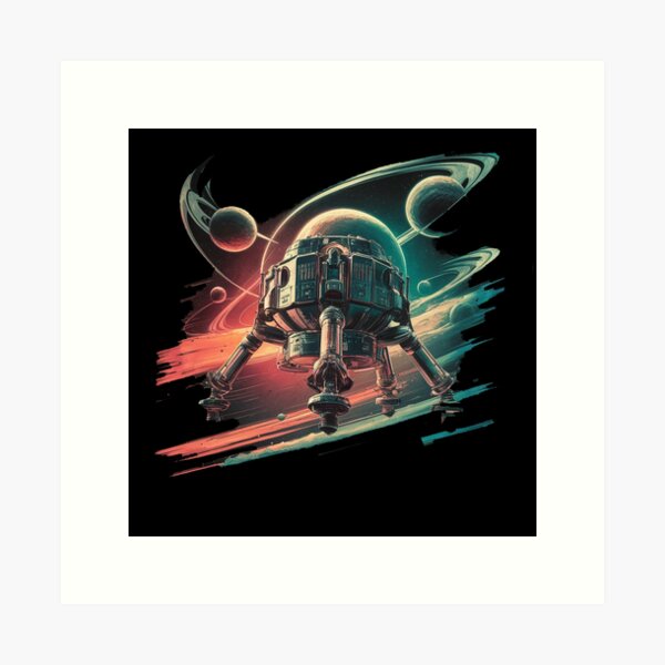 Item preview, A lander exploring an alien planet designed and sold by desinganddecor.