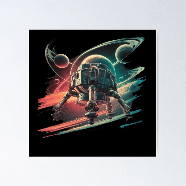 Item preview, A lander exploring an alien planet designed and sold by desinganddecor.