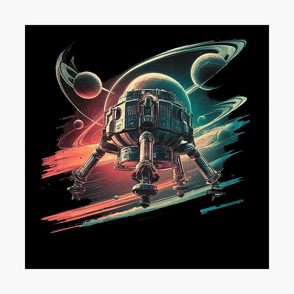 Item preview, A lander exploring an alien planet designed and sold by desinganddecor.