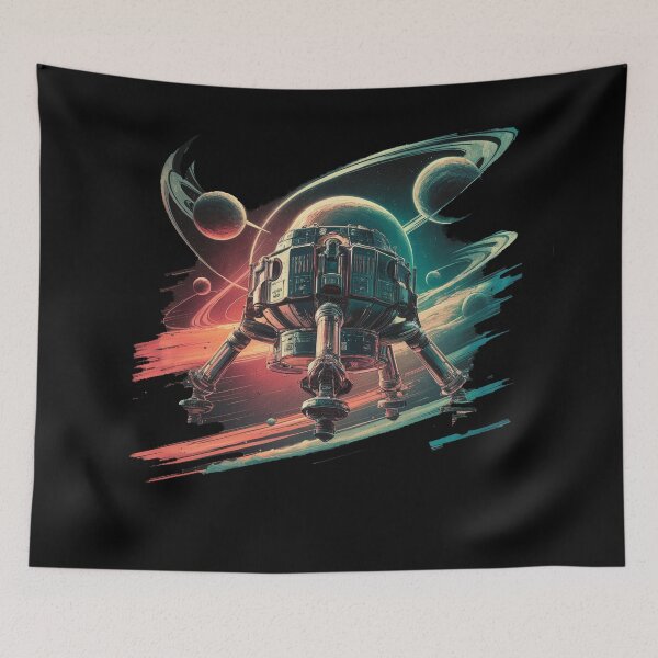 Item preview, A lander exploring an alien planet designed and sold by desinganddecor.