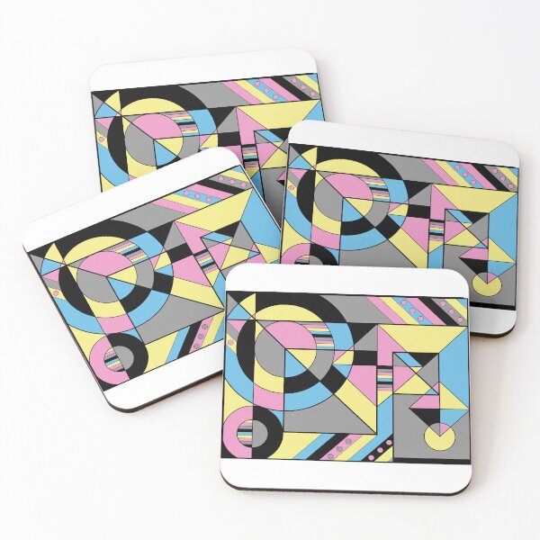Item preview, Polygender Pride Abstract Geometric Pink Yellow Blue Black designed and sold by JoyfulJen.