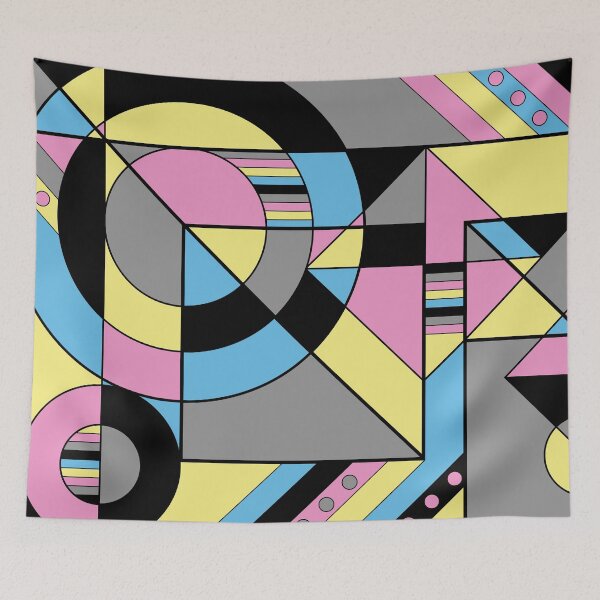 Item preview, Polygender Pride Abstract Geometric Pink Yellow Blue Black designed and sold by JoyfulJen.