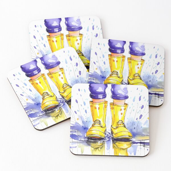 Item preview, Yellow Rain Boots Splash designed and sold by homydesign.