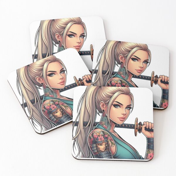 Item preview, Ink & Honor blonde tattoo samurai with katana designed and sold by DudzDesignz.