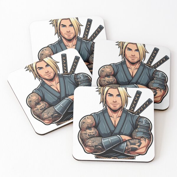 Item preview, Ink & Iron blonde samurai man with tattoos designed and sold by DudzDesignz.