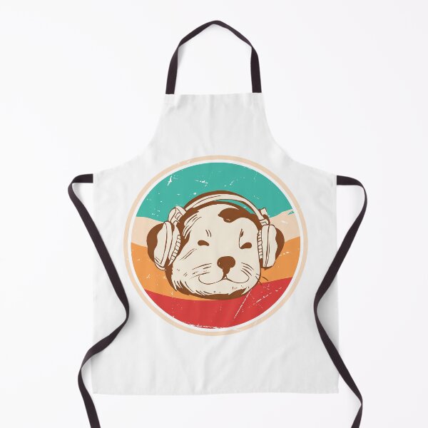 Item preview, Vintage Sepia Otter with Headphones: Groovy Aquatic Audiophile T-Shirt designed and sold by GorinART.