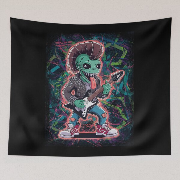 Item preview, Mohican Alien Punk Rocker Collection - T-Shirts, Mugs, Caps, Posters & More designed and sold by paulo silveira.