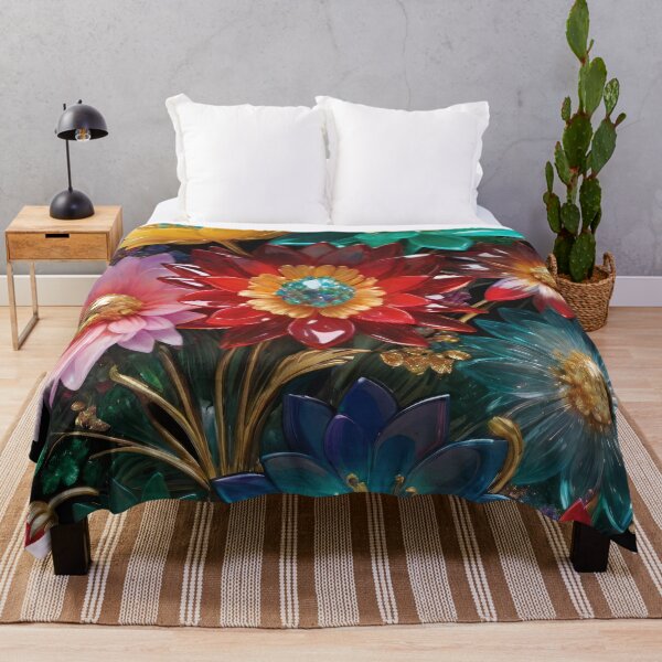 Item preview, 3d glassy colorful flowers, floral poster design, cute artistic style designed and sold by HAKKI ARSLAN.