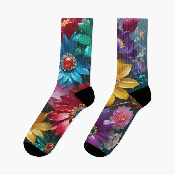 Item preview, 3d glassy colorful flowers, floral poster design, cute artistic style designed and sold by HAKKI ARSLAN.