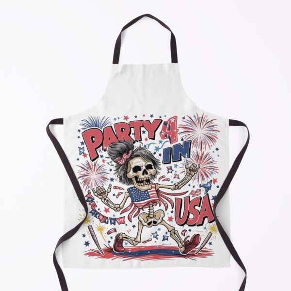 Item preview, Party In USA Messy Bun Skeleton Rock N Roll 4th Of July designed and sold by SztylishDesigns.