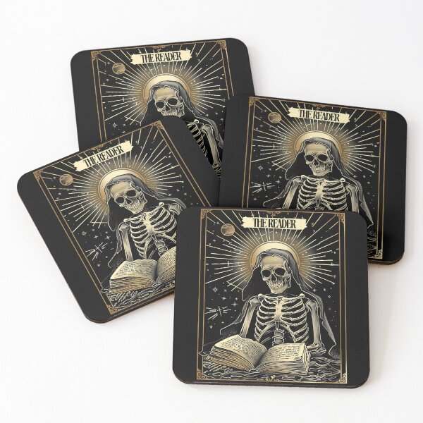 Item preview, The Reader Skeleton Book Lover Tarot Card Reading Funny designed and sold by FamousArtDesign.