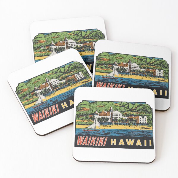 Item preview, Waikiki Hawaii Vintage Style Decal Design designed and sold by Decal Mania.