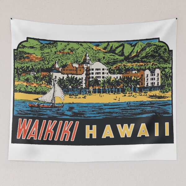 Item preview, Waikiki Hawaii Vintage Style Decal Design designed and sold by Decal Mania.