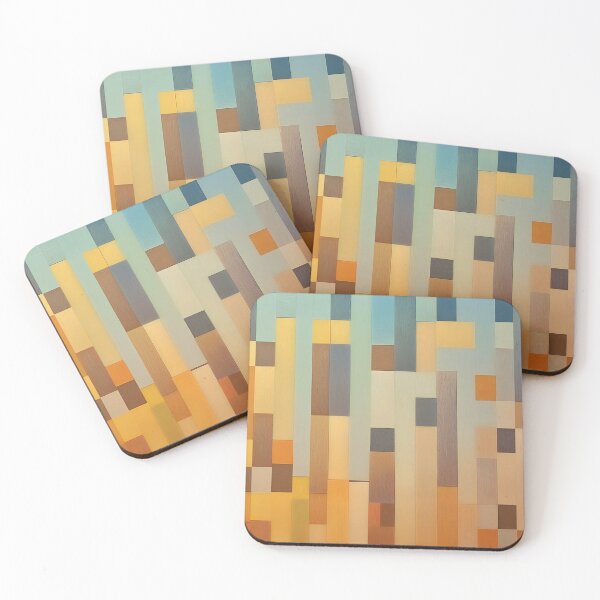 Item preview, pixel Mosaic of beach desert colours blue orange sand grey gamer design designed and sold by cheekylorns.