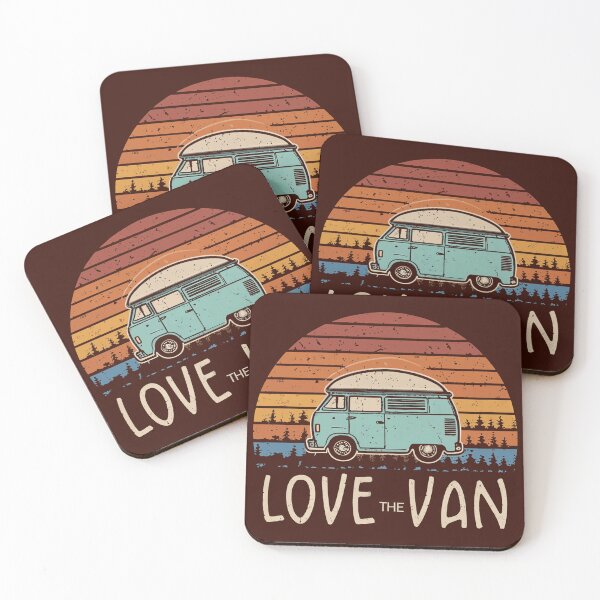 Item preview, Love the Van - Retro Vintage Graphic Minibus Packed for the Adventure designed and sold by Loving Nature Gifts.