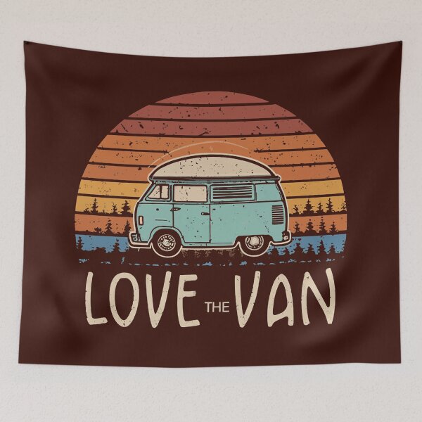 Item preview, Love the Van - Retro Vintage Graphic Minibus Packed for the Adventure designed and sold by Loving Nature Gifts.